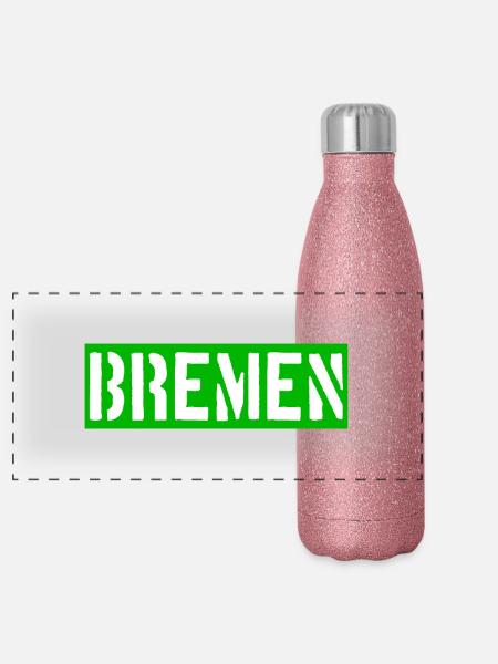 Bremen - Weser - Werder - Hansestadt - Panorama Glitzer Isolierflasche 500 ml - Pink Glitzer