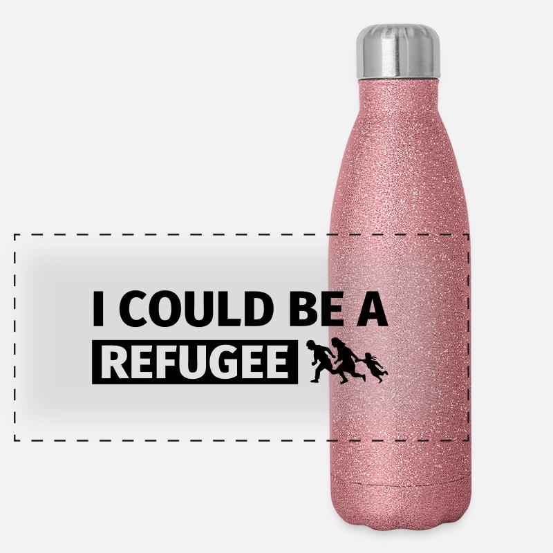 I could be a refugee Gourde isotherme panoramique pailletée 500 ml