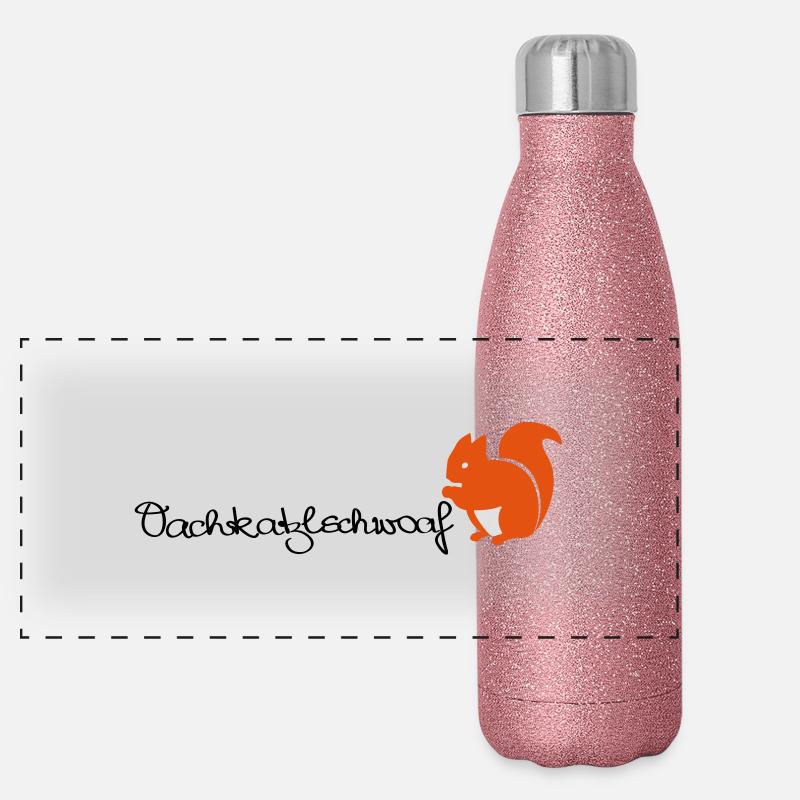 Oachkatzlschwoaf - Eichhörnchen - Eichkätzchen Panorama Glitzer Isolierflasche 500 ml