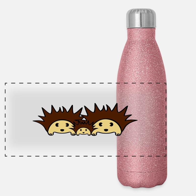Cute Hedgehog Family Panoramic Glitter Thermal Bottle 500 ml