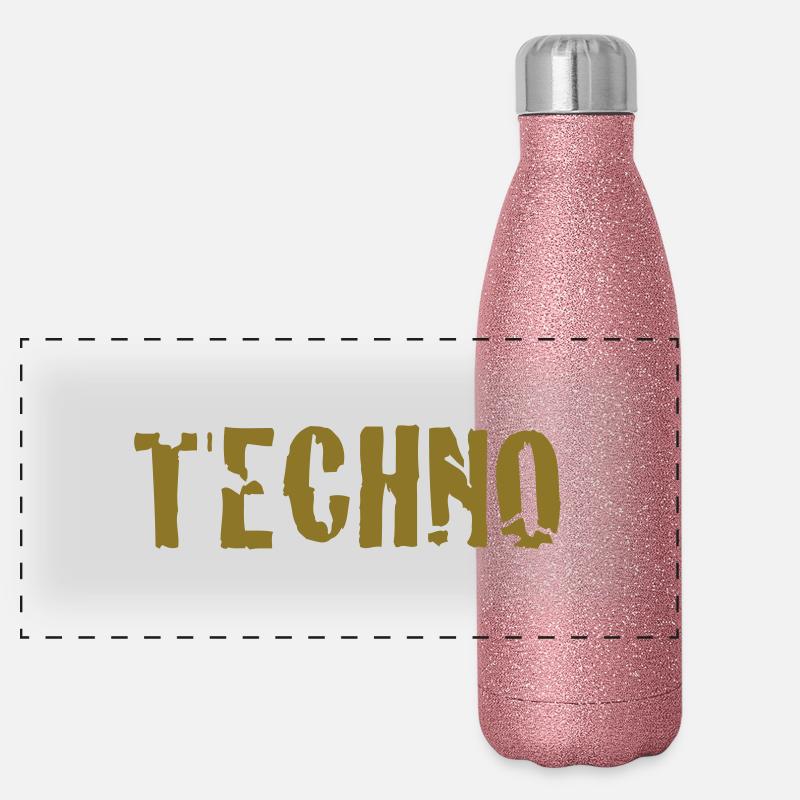 techno Panorama Glitzer Isolierflasche 500 ml