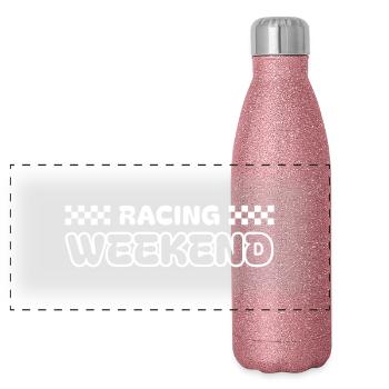 Racing Weekend - White Edition - Panoramic Glitter Thermal Bottle 500 ml - pink glitter - Front