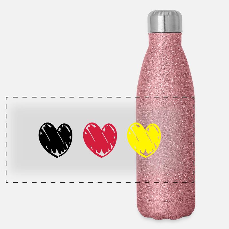 deutschland_herz__f3 Panorama Glitzer Isolierflasche 500 ml