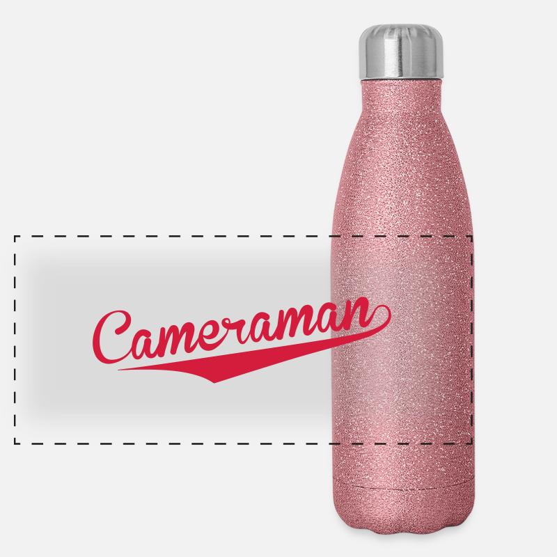 Cameraman / Camera / telecamera / video Thermos in acciaio inossidabile glitterato