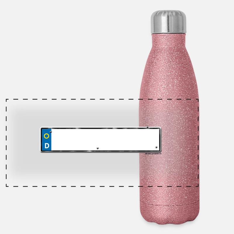 geburtstagnummernschild Panorama Glitzer Isolierflasche 500 ml