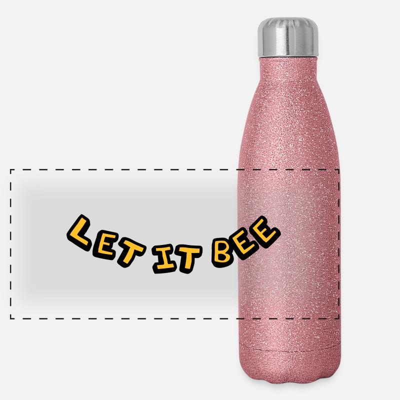 Let It Bee Imker Logo Panorama Glitzer Isolierflasche 500 ml