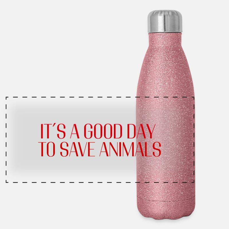 C’est un bon jour pour sauver les animaux – Statement Design Gourde isotherme panoramique pailletée 500 ml