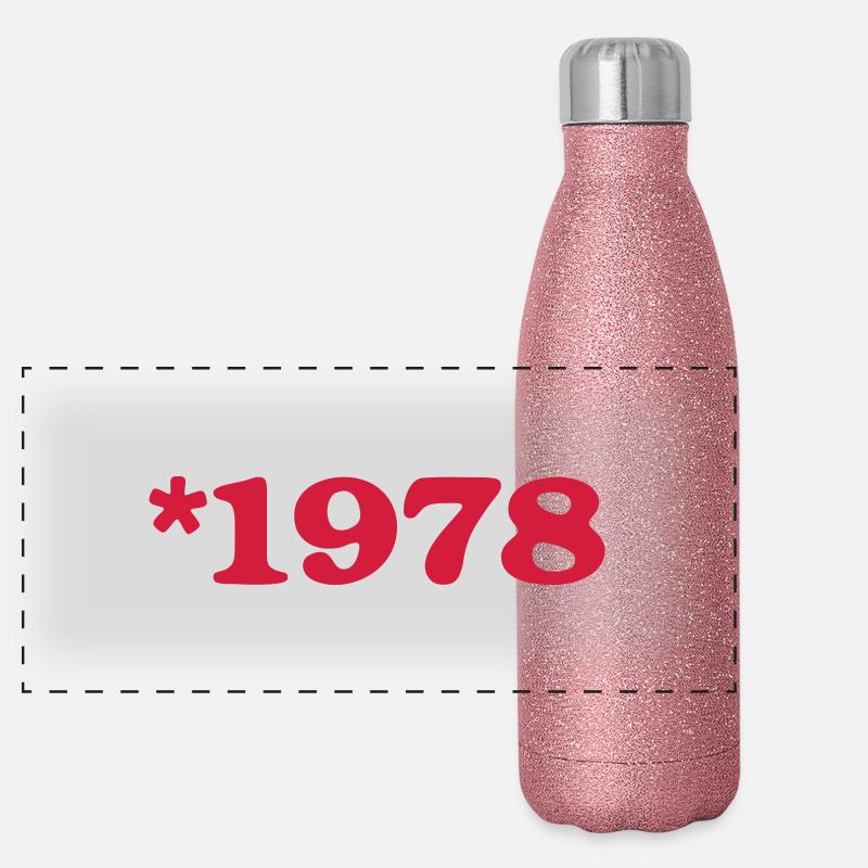 Anniversaire - né en 1978 * Gourde isotherme panoramique pailletée 500 ml