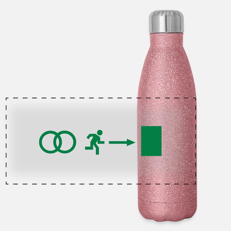 Hochzeit - Junggeselle Panorama Glitzer Isolierflasche 500 ml