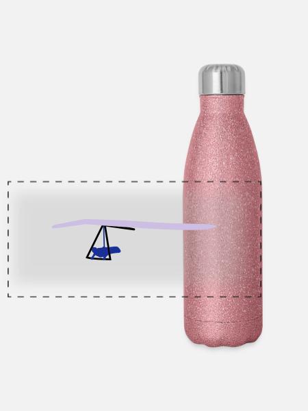Drachenflieger - Panorama Glitzer Isolierflasche 500 ml - Pink Glitzer - Vorne