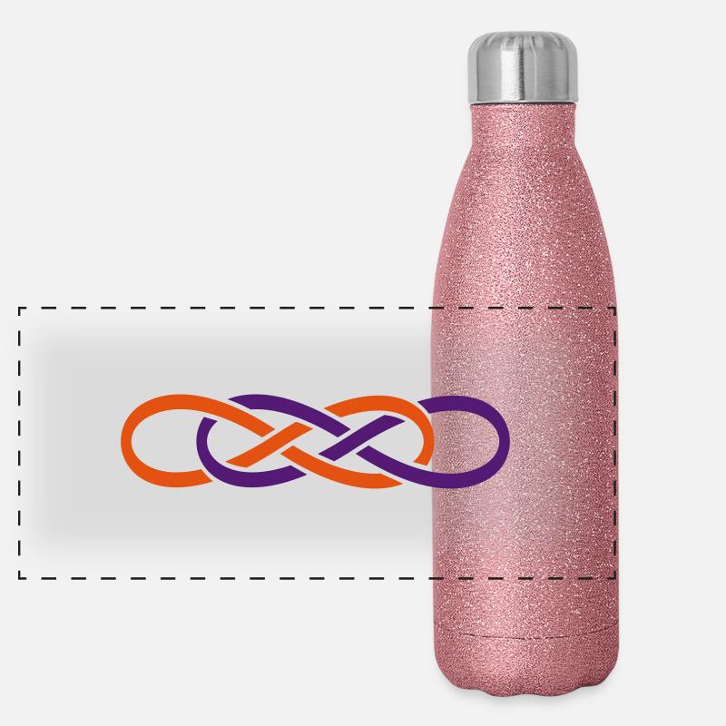 Double symbole de l'infini Gourde isotherme panoramique pailletée 500 ml