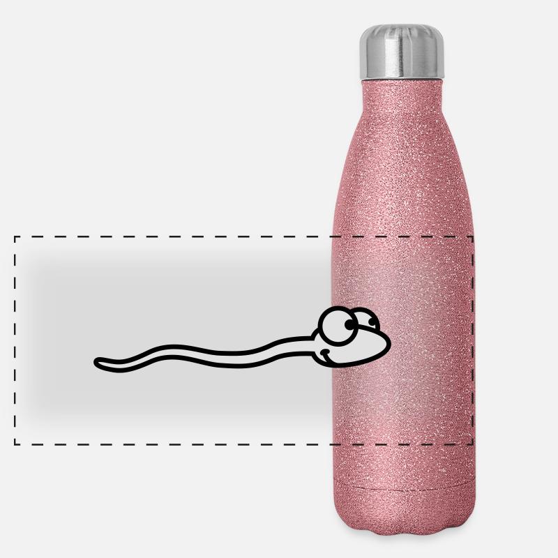 comic_sperm_2c Panorama Glitzer Isolierflasche 500 ml