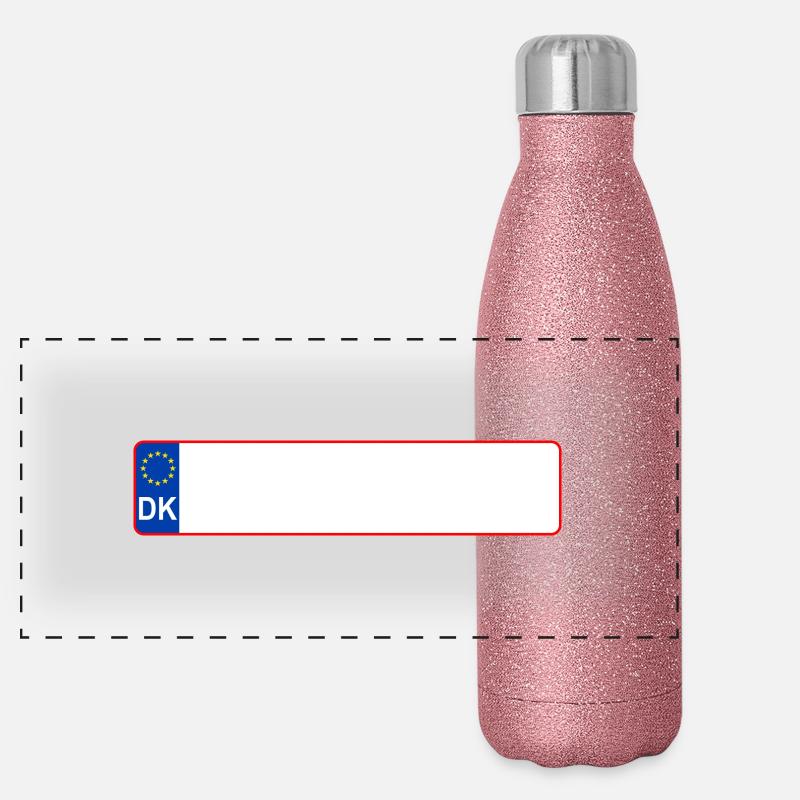 plaque d'immatriculation DK Gourde isotherme panoramique pailletée 500 ml