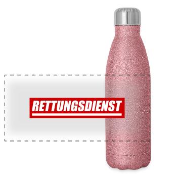 Rettungsdienst - größere Version - Panorama Glitzer Isolierflasche 500 ml - Pink Glitzer - Vorne