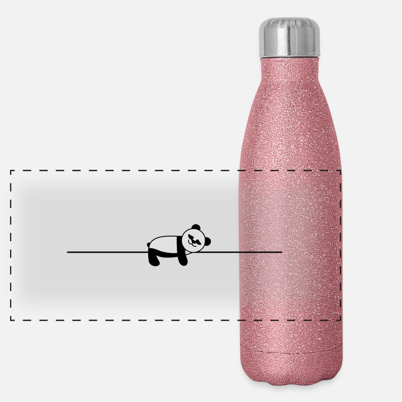 schlafender Panda Panorama Glitzer Isolierflasche 500 ml