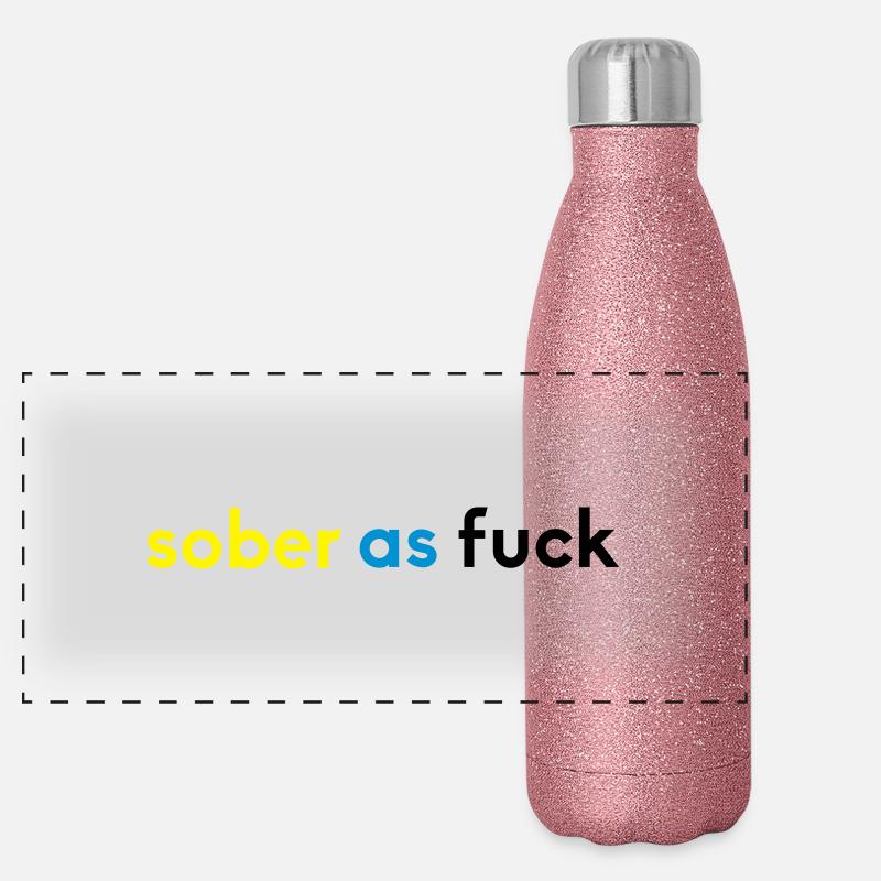 sober 2 - Panorama Glitzer Isolierflasche 500 ml - Pink Glitzer
