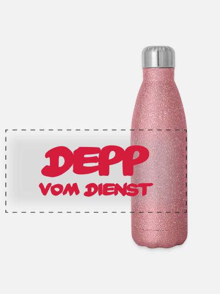 Depp vom Dienst - Panorama Glitzer Isolierflasche 500 ml - Pink Glitzer