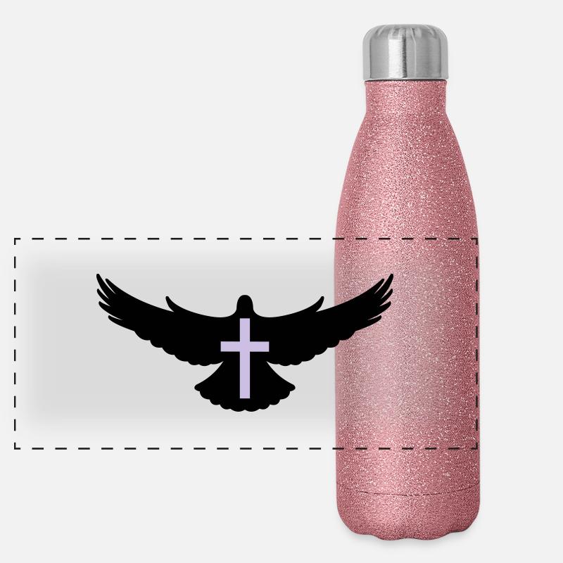 taube_heiliger_geist2 Panorama Glitzer Isolierflasche 500 ml