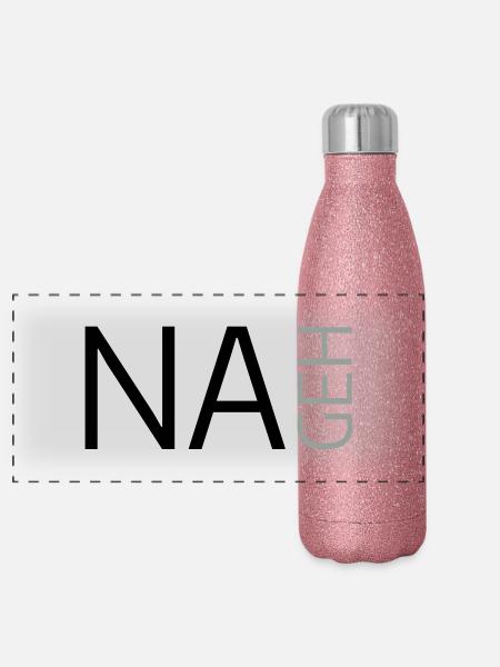 Na geh - Panorama Glitzer Isolierflasche 500 ml - Pink Glitzer - Vorne