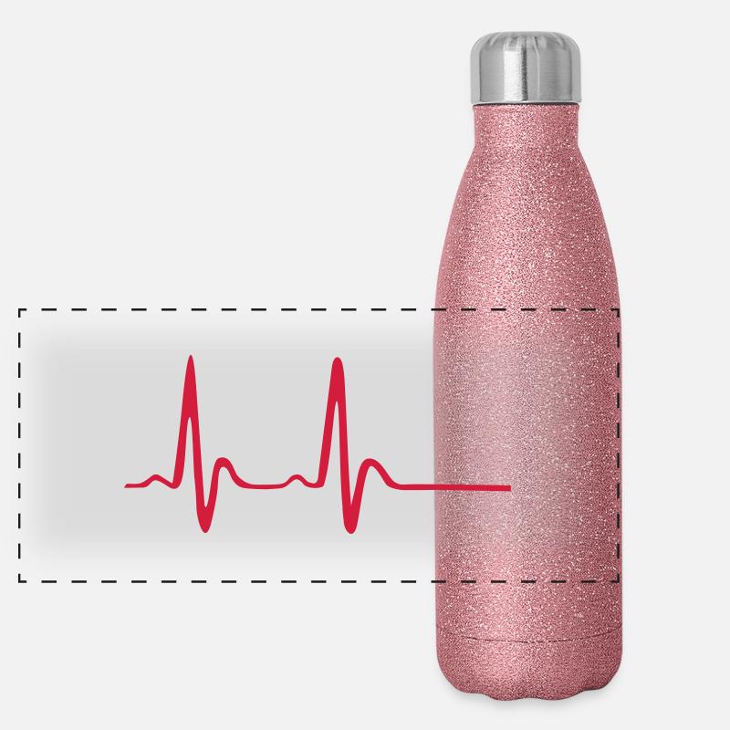 battement de coeur Gourde isotherme panoramique pailletée 500 ml