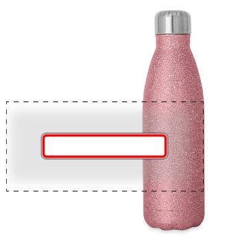 City panel, virgin - Panoramic Glitter Thermal Bottle 500 ml - pink glitter - Front