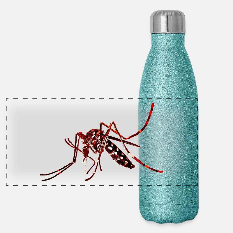 gxp tiger mosquito vector art Panoramic Glitter Thermal Bottle 500 ml