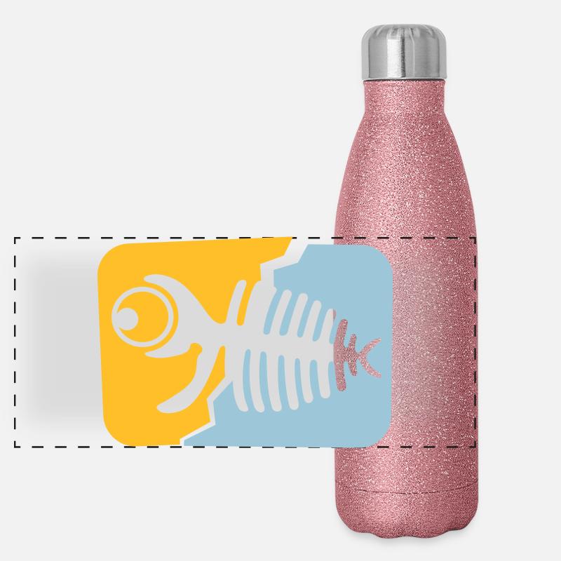 Fossile de poisson Gourde isotherme panoramique pailletée 500 ml