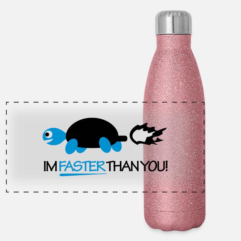 Turtle - Im faster than you! Panorama Glitzer Isolierflasche 500 ml