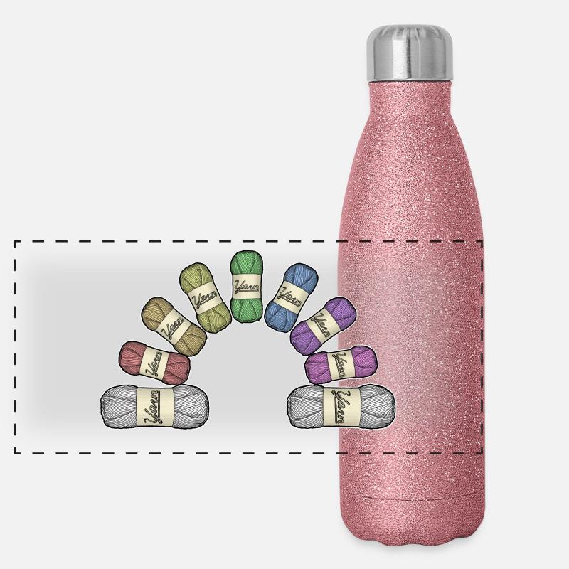 Rainbow or yarn Panoramic Glitter Thermal Bottle 500 ml