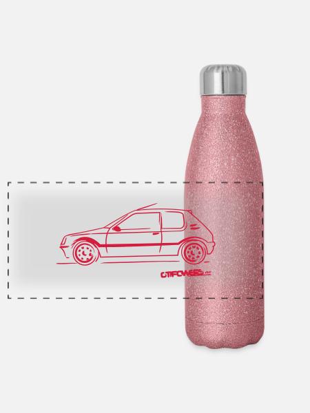 205__rouge - Panorama Glitzer Isolierflasche 500 ml - Pink Glitzer