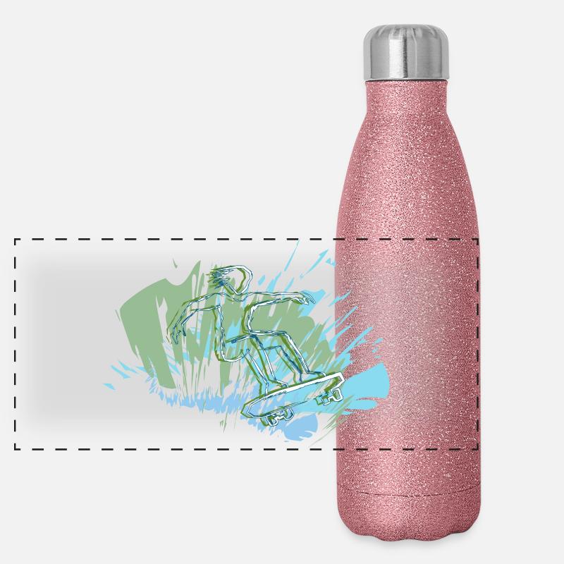 Skater Panorama Glitzer Isolierflasche 500 ml