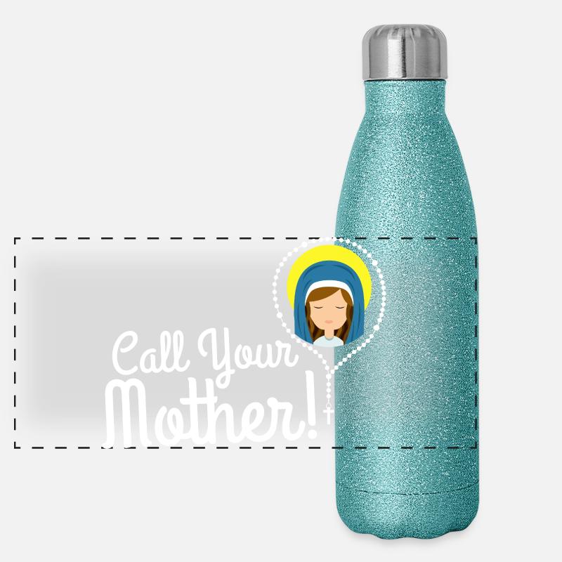 Nenne deine Mutter Illustration Tee Panorama Glitzer Isolierflasche 500 ml