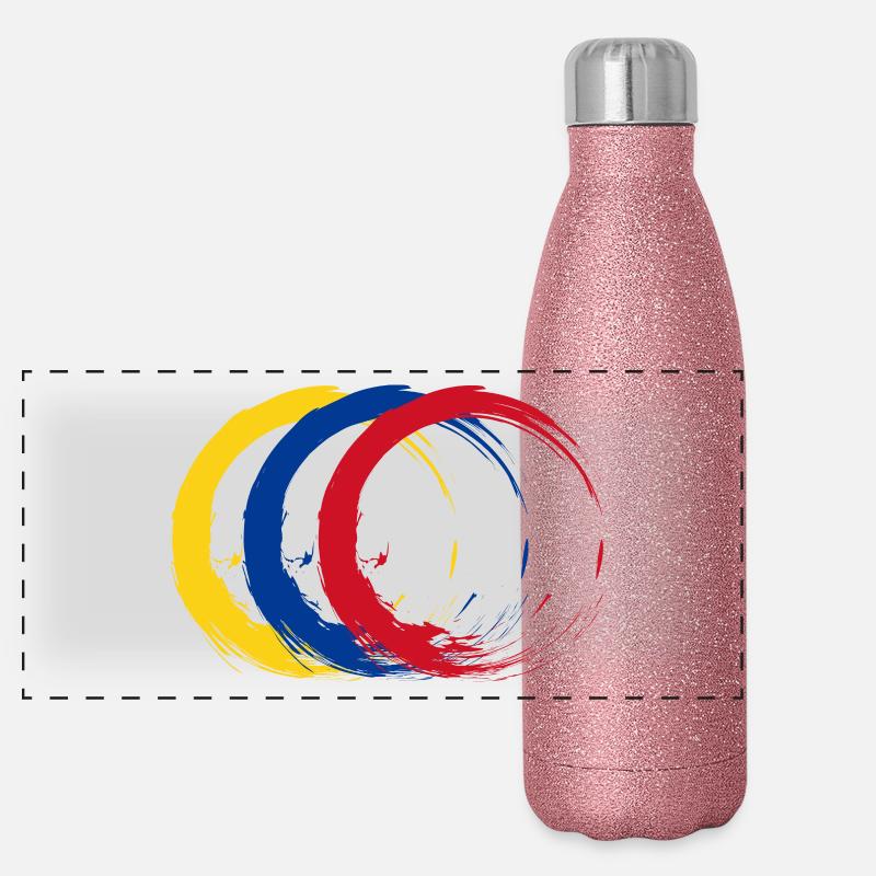 Drapeau Colombie Gourde isotherme panoramique pailletée 500 ml