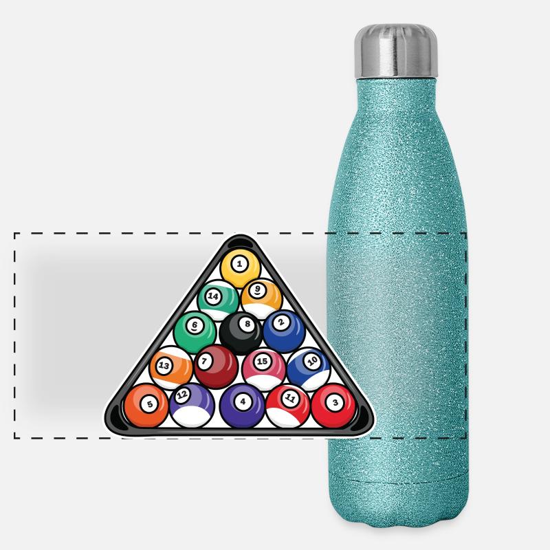 Triangle de billard Gourde isotherme panoramique pailletée 500 ml