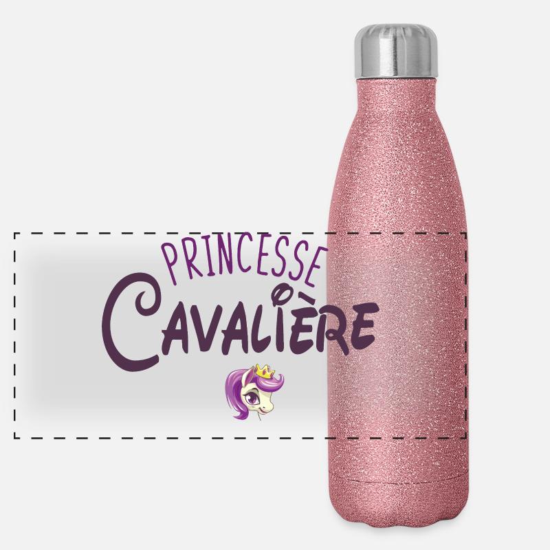 Princesse Cavalière Equitation Cheval Gourde isotherme panoramique pailletée 500 ml