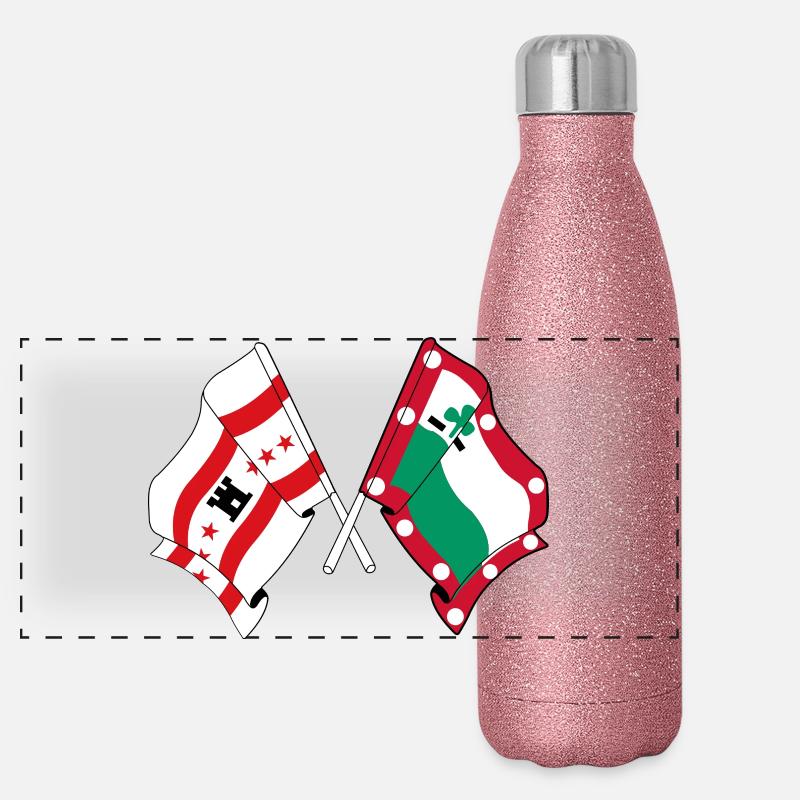 Meppel & Drenthe Flags – Regional Pride Panoramic Glitter Thermal Bottle 500 ml