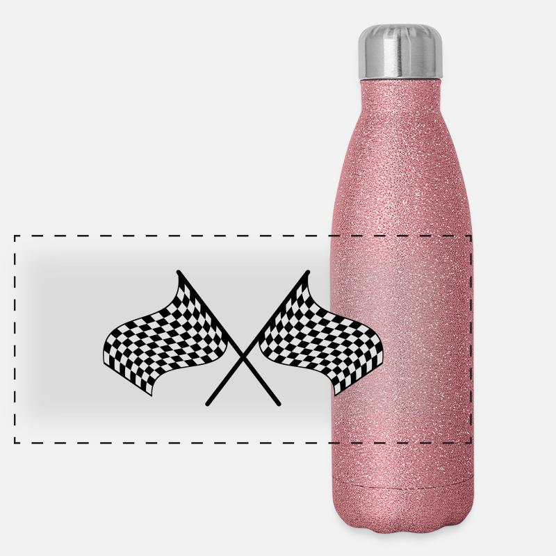 Racing Flag Panorama Glitzer Isolierflasche 500 ml