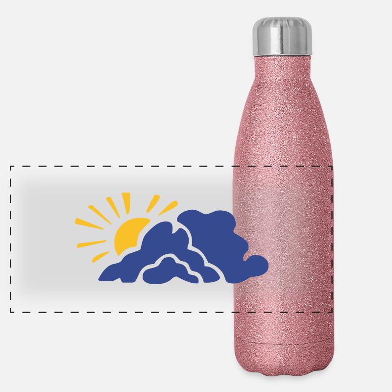 sonne - wolken Panorama Glitzer Isolierflasche 500 ml