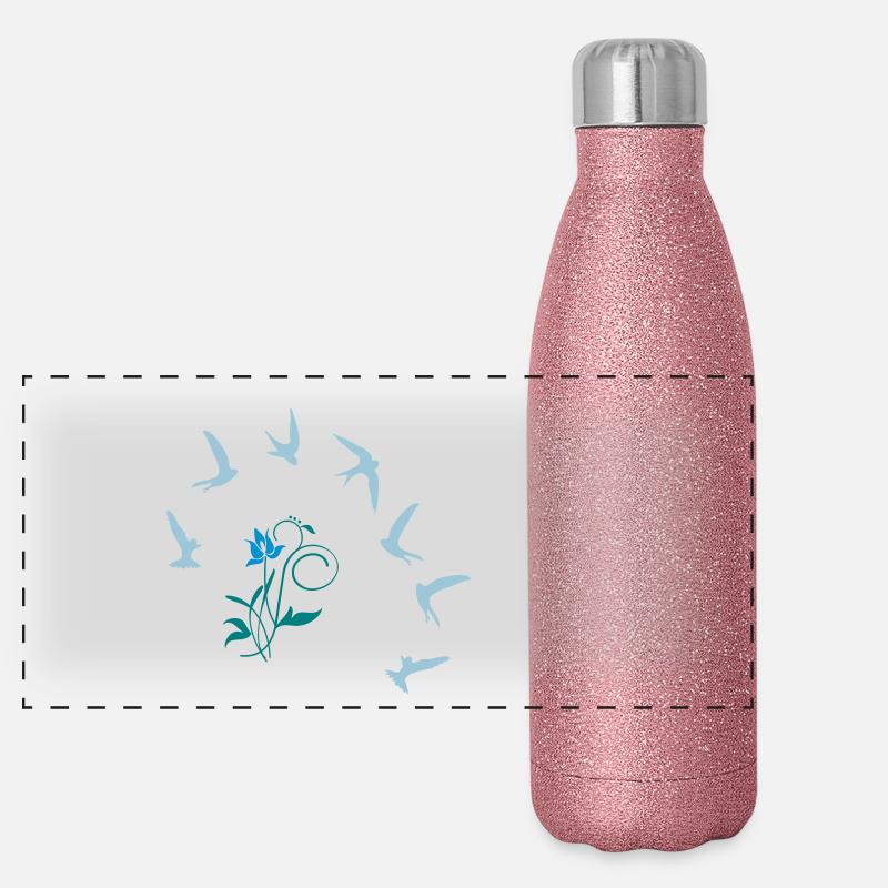 Orchidee / orchid (2c) - Panorama Glitzer Isolierflasche 500 ml - Pink Glitzer