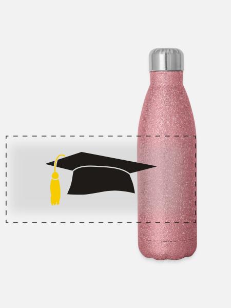 Doktorhut - Panorama Glitzer Isolierflasche 500 ml - Pink Glitzer