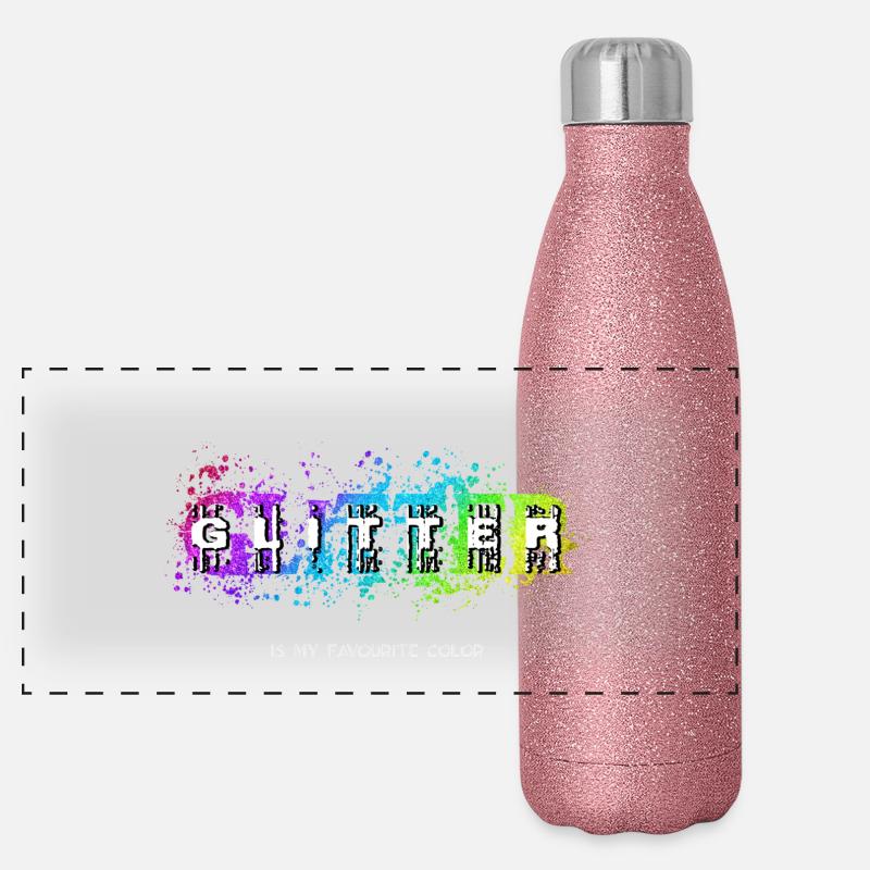 GLITTER est ma couleur préférée Gourde isotherme panoramique pailletée 500 ml