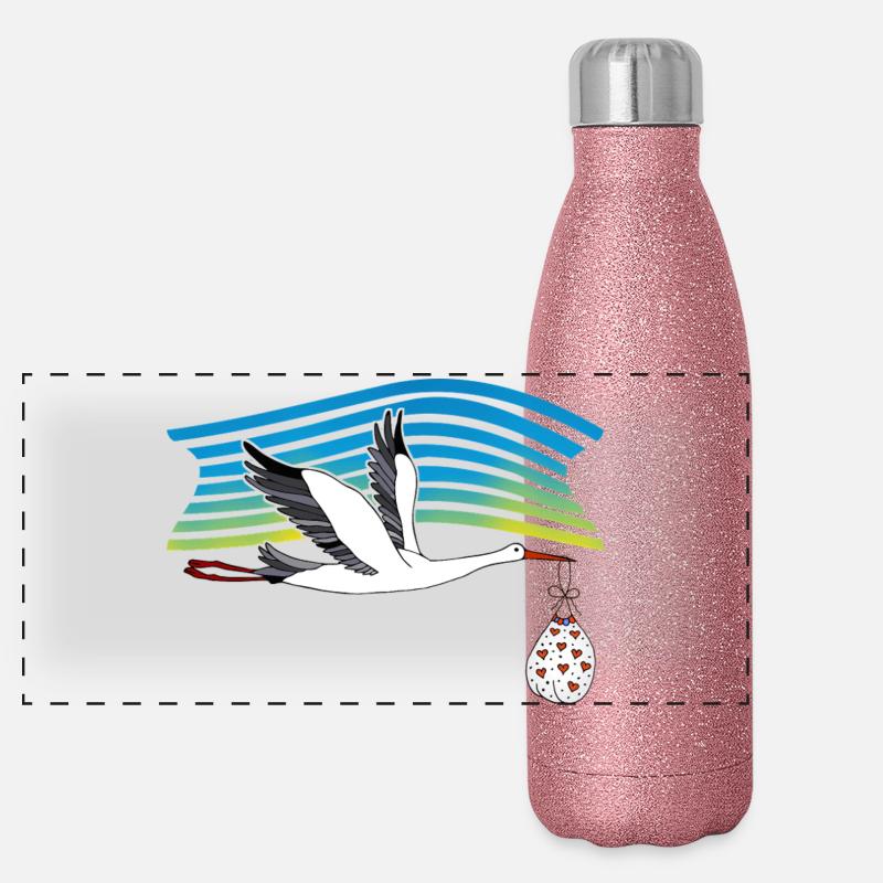 Oiseau Gourde isotherme panoramique pailletée 500 ml