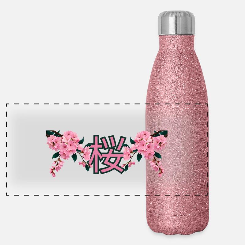 Sakura [jap.] Panorama Glitzer Isolierflasche 500 ml