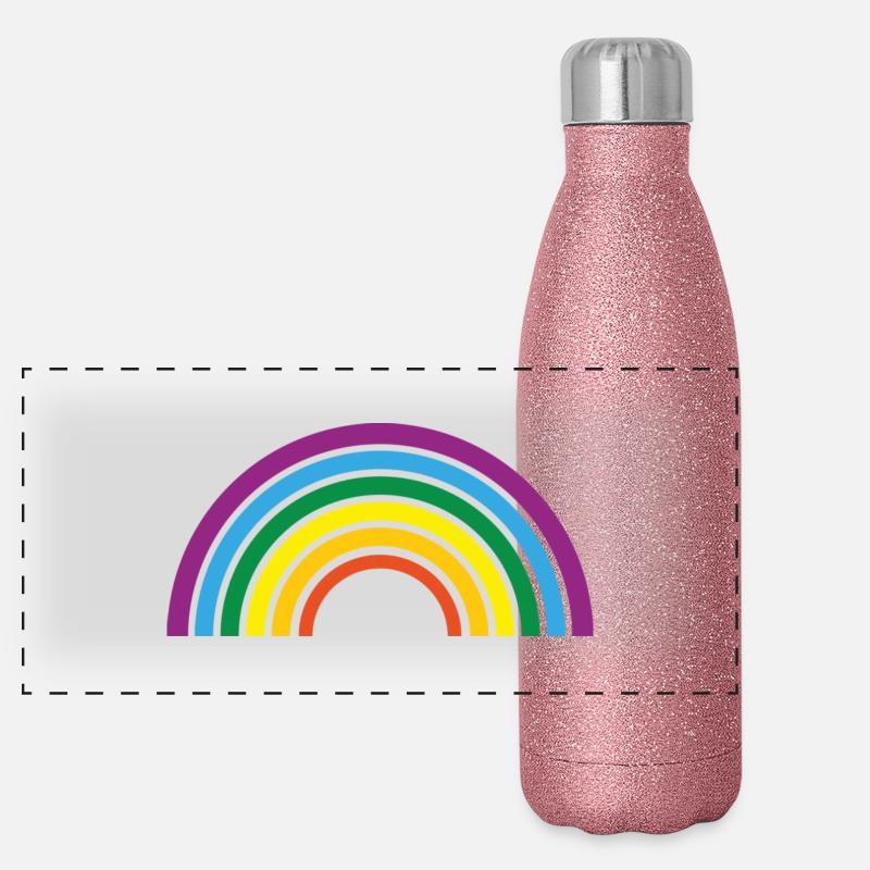 Regenbogen Panorama Glitzer Isolierflasche 500 ml