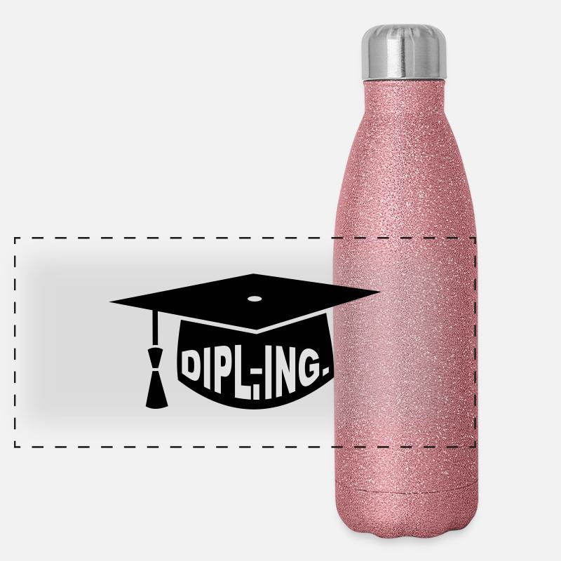 Diplôme - PhD - Cadeau - Ing - Gourde isotherme panoramique pailletée 500 ml