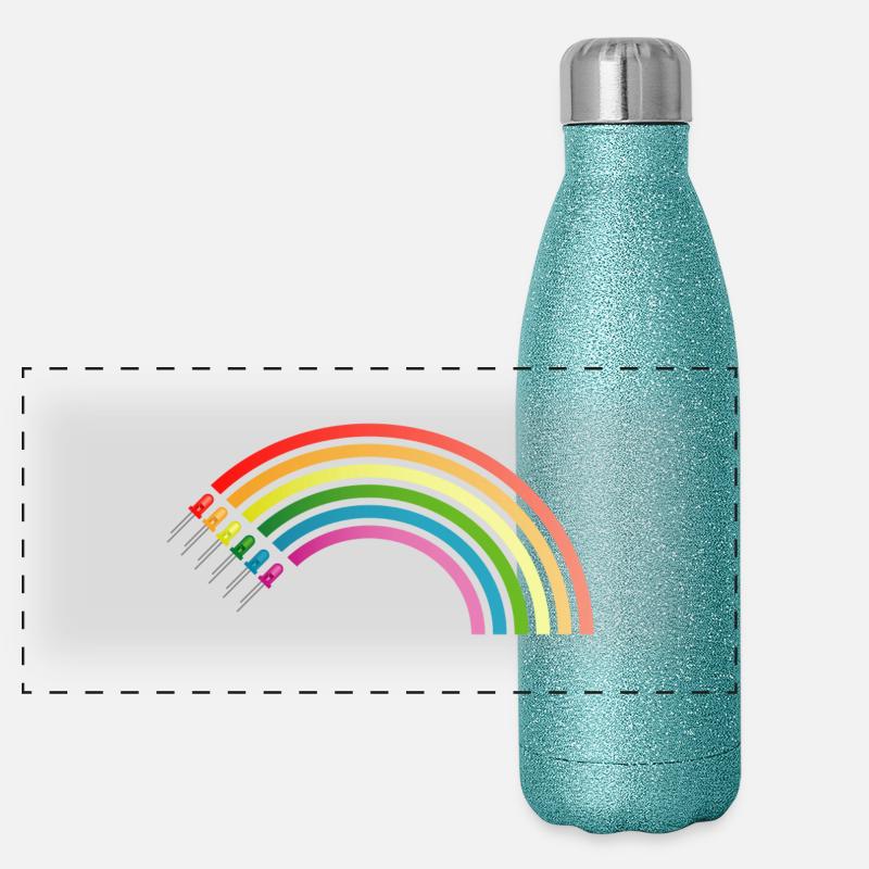 Regenbogen LED Panorama Glitzer Isolierflasche 500 ml