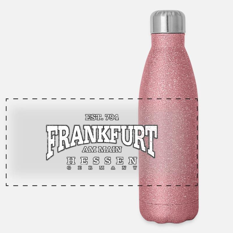 Frankfurt am Main (white oldstyle) Panorama Glitzer Isolierflasche 500 ml