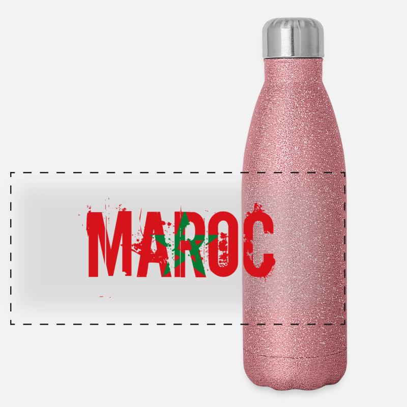 logo_flag_grunge_maroc Panorama Glitzer Isolierflasche 500 ml