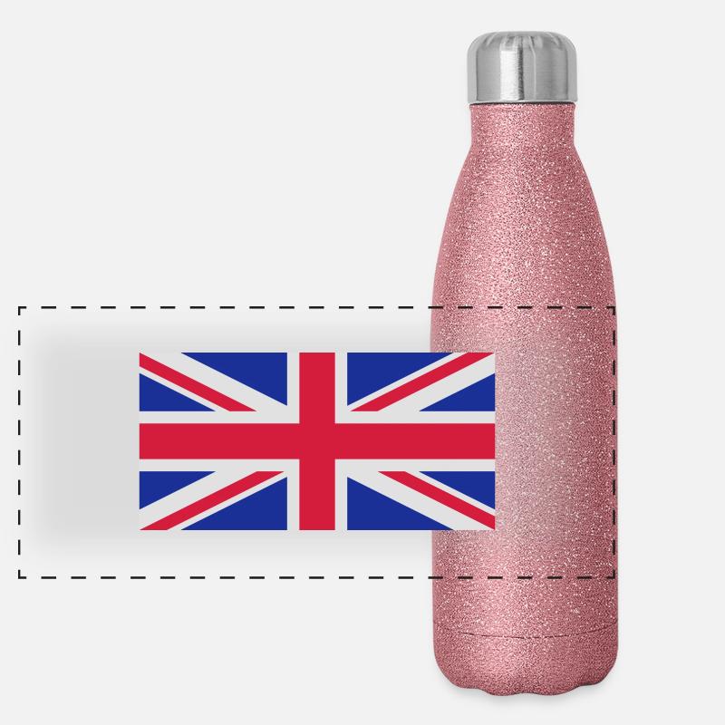 union jack uk Panorama Glitzer Isolierflasche 500 ml