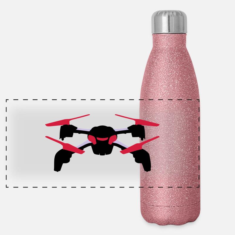 Drohne Panorama Glitzer Isolierflasche 500 ml